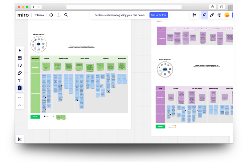 A screenshot of a virtual board in a workshop session.