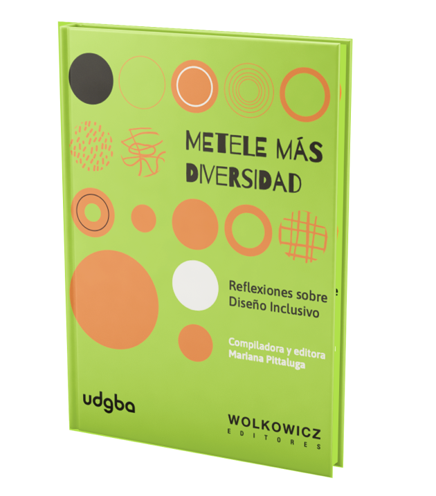A green book cover with orange circles
