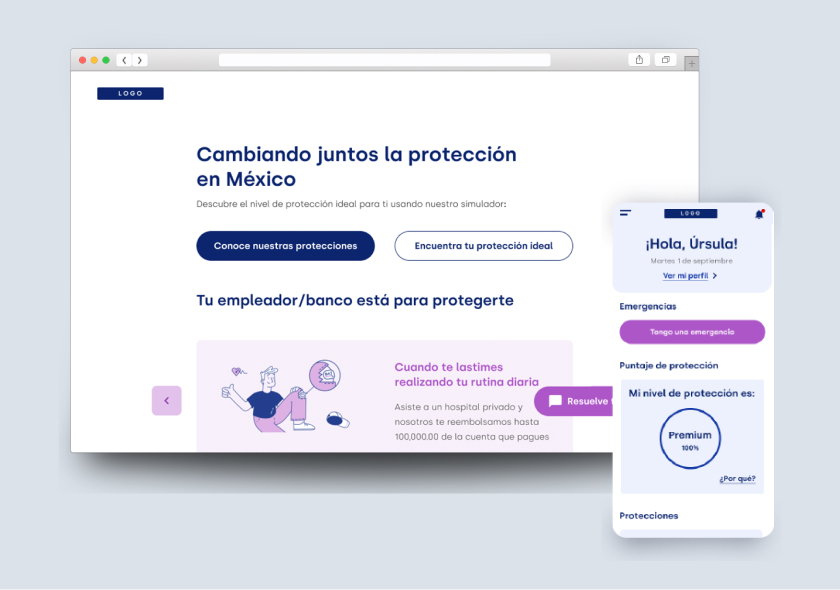 Captura de pantalla mostrando en la pantalla el diseño de sitio web y aplicación web realizado para Bamba